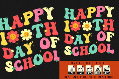 Happy 100th Day Of School T-Shirt, Back To School Shirt, Kindergarten Shirt, 100 Days School Shirt Print Template Sketch DESIGN Depiction Studio 