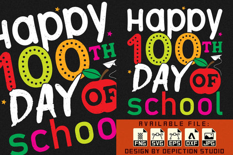 Happy 100th Day Of School T-Shirt, Pre-K Shirt, 100th Day Of School Shirt, Pre Kindergarten Shirt Print Template Sketch DESIGN Depiction Studio 