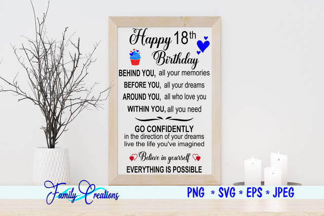 Happy 18th Birthday SVG Family Creations 