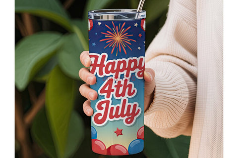 Happy 4th July 20oz Tumbler Wrap Sublimation DesignSVG 