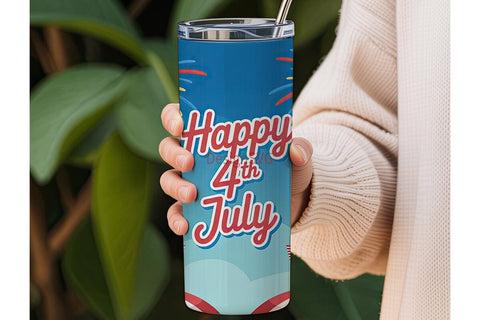 Happy 4th July 20oz Tumbler Wrap Sublimation DesignSVG 