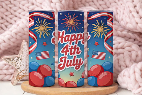 Happy 4th July 20oz Tumbler Wrap Sublimation DesignSVG 