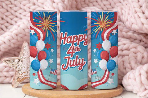 Happy 4th July 20oz Tumbler Wrap Sublimation DesignSVG 