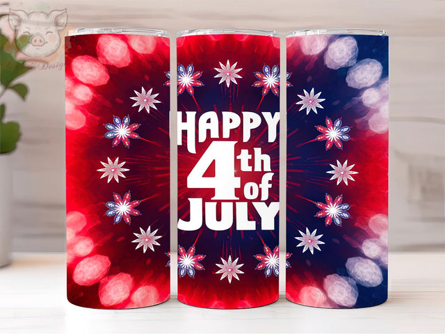 Happy 4th of July 20oz Tumbler Png, Straight & Tapered Tumbler Png, Patriotic USA Tumbler Png, Digital Download PNG Sublimation Lara' s Designs 