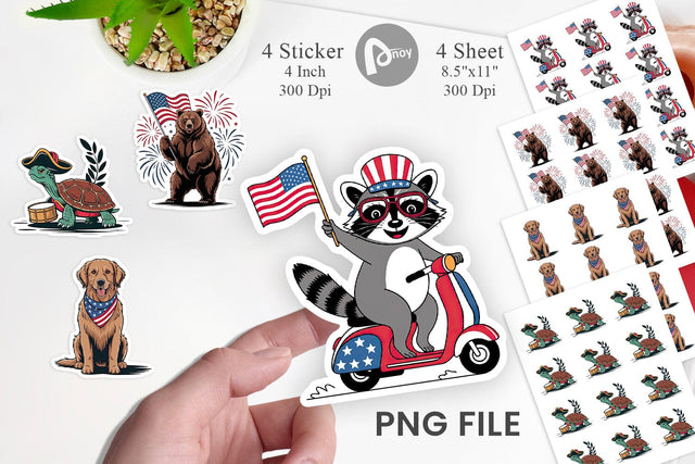 Happy 4th of July Sticker Sublimation artnoy 