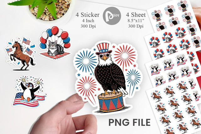 Happy 4th of July Sticker Sublimation artnoy 