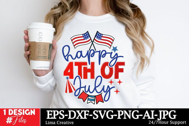 Happy 4th Of July SVG Cut File, 4th Of July T-shirt Design, 4th Of July Sublimation Design, American Graphic Illustration Design, SVG Insomnia Std 