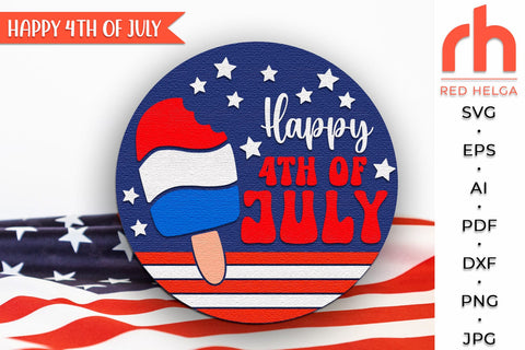 Happy 4th of July SVG, Independence Day Door Sign Cut File SVG RedHelgaArt 