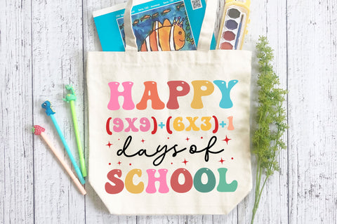 happy (9x9)+(6x3)+1 days of school svg Design SVG Regulrcrative 