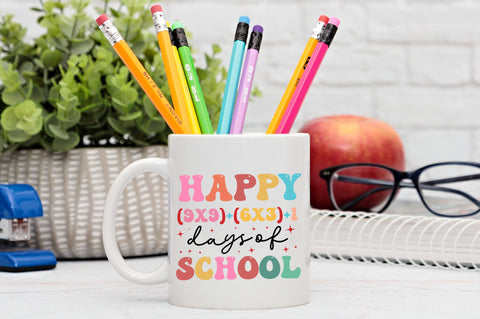 happy (9x9)+(6x3)+1 days of school svg Design SVG Regulrcrative 