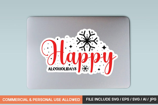 Happy Alcoholidays Sticker Svg Design SVG designmaster24 