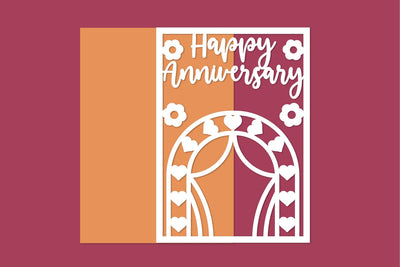 Happy Anniversary, Anniversary Card Papercut SVG zafrans studio 