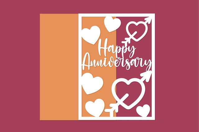 Happy Anniversary, Anniversary Card Papercut SVG zafrans studio 