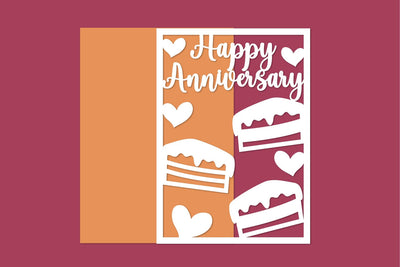 Happy Anniversary, Anniversary Card Papercut SVG zafrans studio 