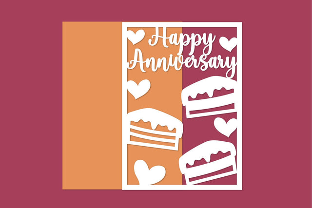 Happy Anniversary, Anniversary Card Papercut SVG zafrans studio 