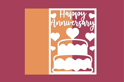 Happy Anniversary, Anniversary Card Papercut SVG zafrans studio 