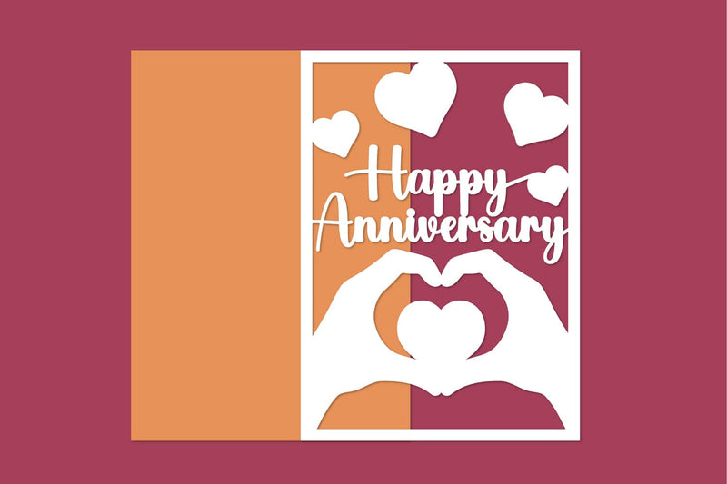 Happy Anniversary, Anniversary Card Papercut SVG zafrans studio 