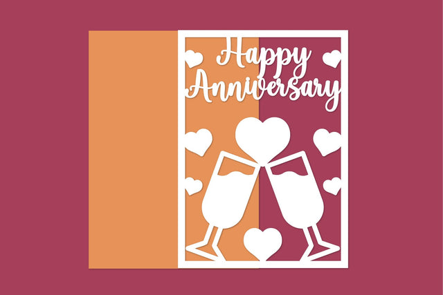 Happy Anniversary, Anniversary Card Papercut SVG zafrans studio 