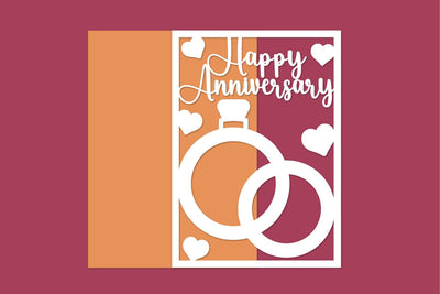 Happy Anniversary, Anniversary Card Papercut SVG zafrans studio 