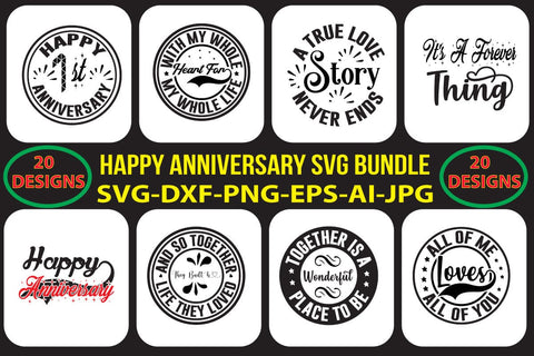 HAPPY-ANNIVERSARY-SVG-BUNDLE SVG Syaman 