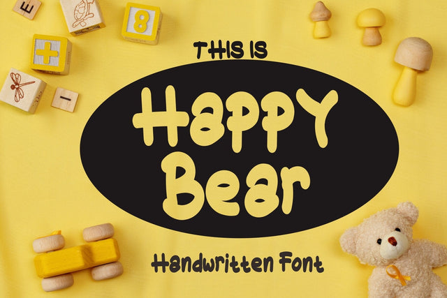 Happy Bear - Thick Handwritten Font Font Mozzatype 