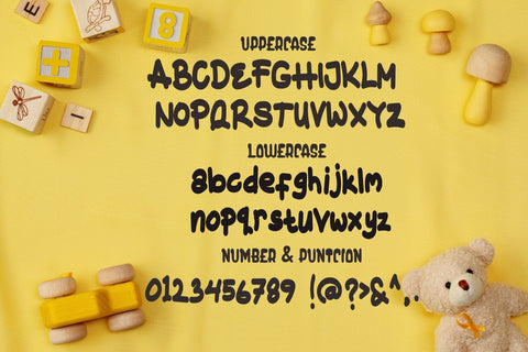 Happy Bear - Thick Handwritten Font Font Mozzatype 