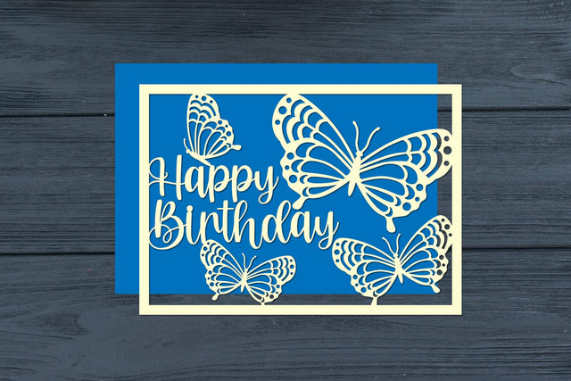 Happy Birthday Butterfly Cut Files SVG zafrans studio 