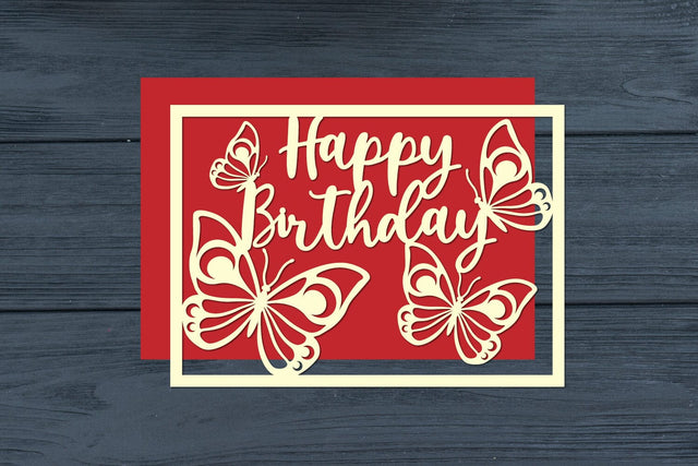 Happy Birthday Butterfly Cut Files SVG zafrans studio 