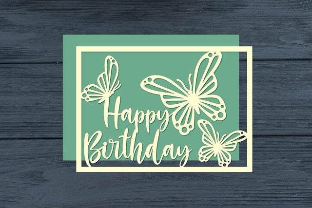 Happy Birthday Butterfly Cut Files SVG zafrans studio 