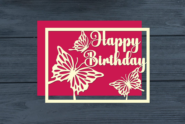 Happy Birthday Butterfly Cut Files SVG zafrans studio 