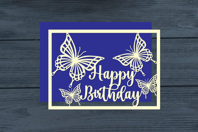 Happy Birthday Butterfly Cut Files SVG zafrans studio 
