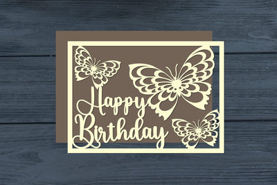 Happy Birthday Butterfly Cut Files SVG zafrans studio 