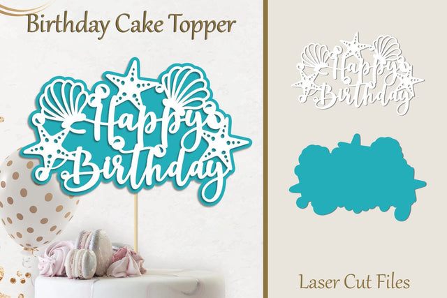 Happy Birthday cake topper, Laser cut Birthday decoration SVG AnastasiyaArtDesign 