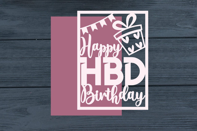 Happy Birthday card svg, HBD Card, HBD Papercut SVG zafrans studio 