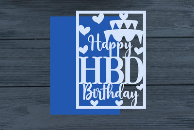 Happy Birthday card svg, HBD Card, HBD Papercut SVG zafrans studio 