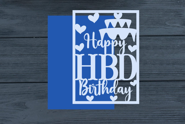 Happy Birthday card svg, HBD Card, HBD Papercut SVG zafrans studio 