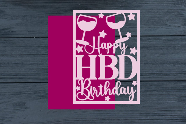 Happy Birthday card svg, HBD Card, HBD Papercut SVG zafrans studio 