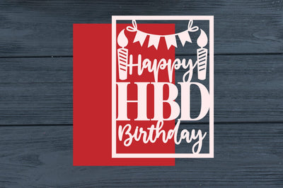 Happy Birthday card svg, HBD Card, HBD Papercut SVG zafrans studio 