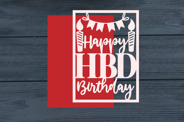 Happy Birthday card svg, HBD Card, HBD Papercut SVG zafrans studio 