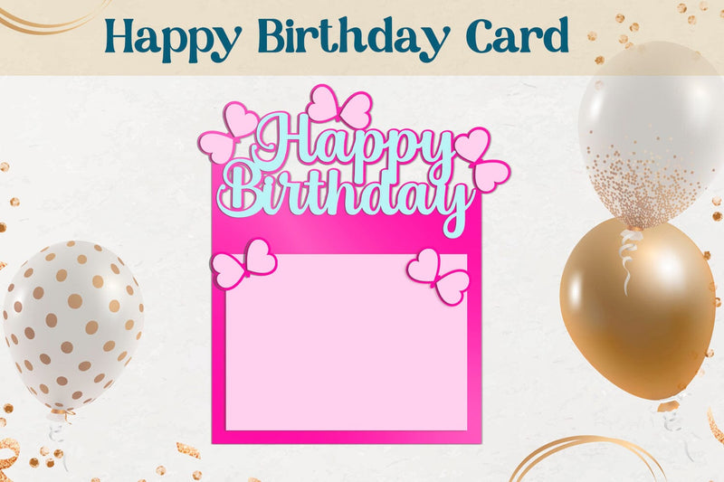 Happy Birthday card with butterfly, 3d layered card paper craft SVG AnastasiyaArtDesign 