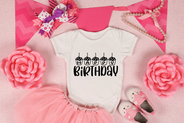 Happy Birthday Cupcakes SVG SVG Ikonart Design Shop 