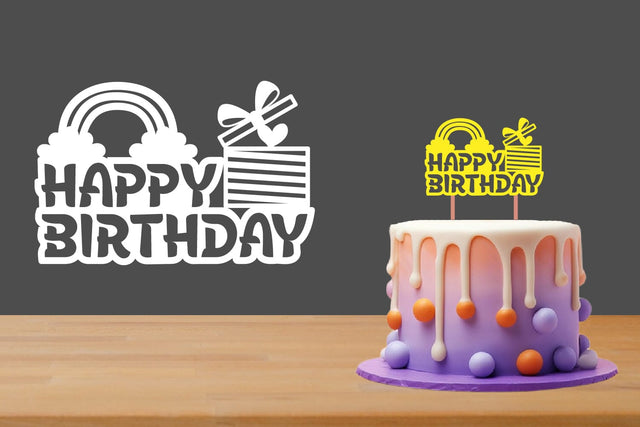Happy Birthday Cut files, Birthday Cake Topper SVG zafrans studio 