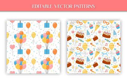 Happy Birthday Cute Clipart & Patterns Vector Collection | PNG Clip Art Bundle | Seamless Digital Paper | Birthday Cute Illustrations for Kids Parties Boys and Girls Digital Pattern AnnaViolet_store 