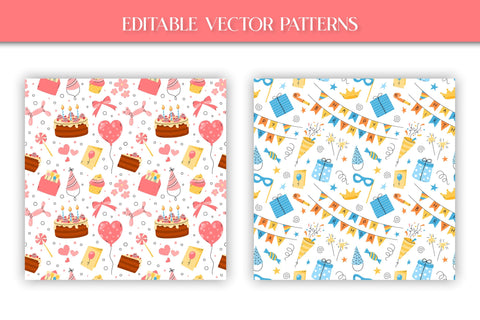 Happy Birthday Cute Clipart & Patterns Vector Collection | PNG Clip Art Bundle | Seamless Digital Paper | Birthday Cute Illustrations for Kids Parties Boys and Girls Digital Pattern AnnaViolet_store 