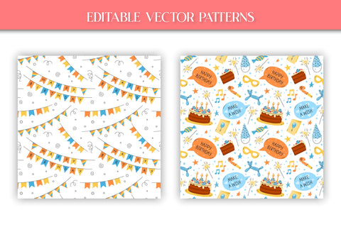 Happy Birthday Cute Clipart & Patterns Vector Collection | PNG Clip Art Bundle | Seamless Digital Paper | Birthday Cute Illustrations for Kids Parties Boys and Girls Digital Pattern AnnaViolet_store 
