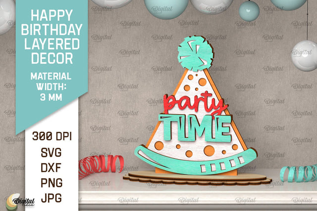 Happy Birthday Decor Laser Cut. Happy Birthday Sign SVG SVG Evgenyia Guschina 