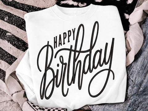 Happy Birthday Embroidery Design, Machine Embroidery Design, 4 Size Embroidery/Applique DESIGNS DesignDestine 