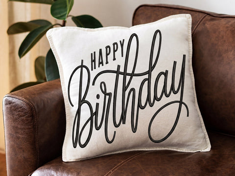 Happy Birthday Embroidery Design, Machine Embroidery Design, 4 Size Embroidery/Applique DESIGNS DesignDestine 