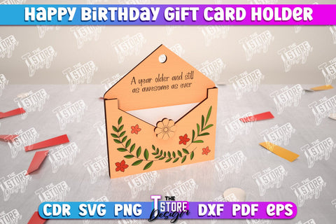 Happy Birthday Envelope Gift Card Holder Laser Cut Bundle, Happy Birthday Gifts, 3D Birthday Gift SVG SVG The T Store Design 