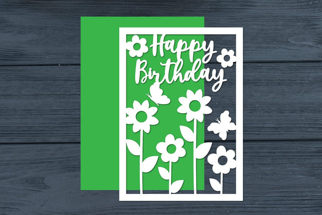 Happy Birthday Flowers Cut files SVG zafrans studio 